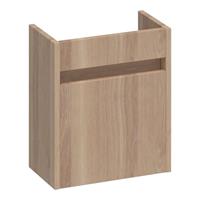 Saniclass Nexxt Fonteinonderkast - 40x45x22cm - 1 rechtsdraaiende deur - greep - doorlopende lamellen - geborsteld hout - Smoked oak FO-NXRSO