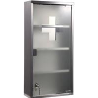 HOMdotCOM Medicijnkastje EHBO met slot RVS 30 x 12 x 60 cm