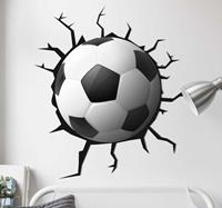 Muursticker voetbal in muur