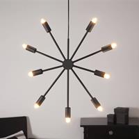 STAR TRADING Decoratie ster Pix van metaal, 9-lamps, zwart