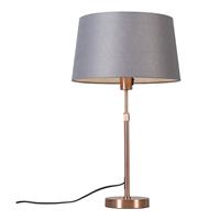 QAZQA Kupfertischlampe mit Schirm grau 35 cm verstellbar - Parte