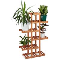 RELAXDAYS Blumenregal aus Holz, 5 Ebenen, Blumenständer für innen, Mehrstöckig, HBT: ca. 125 x 81 x 25 cm, hellbraun
