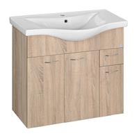 Aqualine Keramia Fresh wastafelmeubel 74,5x74x34,7cm eiken platin