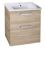 Aqualine Vega Badkamermeubel onderkast 50cm 2 laden oak platin