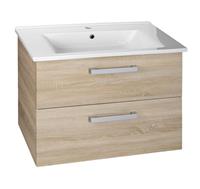 Aqualine Vega wastafelmeubel 72x57,6x43,8 cm 2 lades eiken