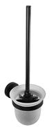 Sapho X-Round Black  Wandmontage toiletborstel/houder matglas zwart