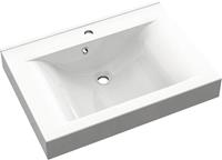 Sapho Flavia Gegoten marmeren wastafel 70x50cm wit