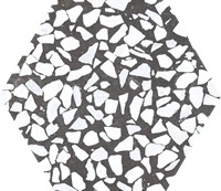 Heritage Riazza Nero hexagon terrazzo vloertegel 23x27 zwart