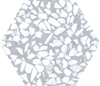Heritage Riazza Azulio hexagon terrazzo vloertegel 23x27 grijs