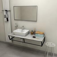 Sapho SKA Fior di Pesco badmeubel met marmer en frame 120 mat zwart