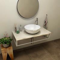 Sapho SKA Botticino badmeubel met marmer en frame 90 mat wit