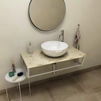 Sapho SKA Aurora badmeubel met marmer en frame 90 mat wit