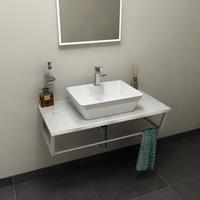 Sapho SKA Calacatta badmeubel met marmer en frame 90 mat wit