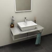 Sapho SKA Fior di Pesco badmeubel met marmer en frame 90 mat wit