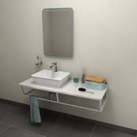 Sapho SKA Calacatta badmeubel met marmer en frame 120 mat wit
