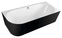 Sussi asymmetrisch bad rechts 160x70cm zwart/wit