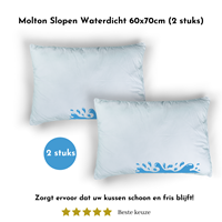 Zavelo Molton Slopen Waterdicht Katoen PU 60x70cm - (2 stuks)