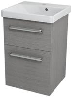 Sapho Theia wastafelmeubel 2 ladesl 46,9x70x43,5cm zilver eiken