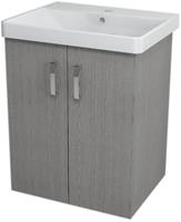 Sapho Theia wastafelkast 56,4x70x43,5cm zilver eiken