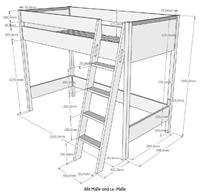 Vipack - Hoogslaper Londen - 90 x 200 cm - antraciet