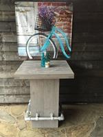Het Steigerhouthuis Steigerhouten Bartafel Blok Steigerbuis - 120 x 120 x 110 cm