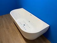 Wiesbaden Wall half vrijstaand bubbelbad met Advance systeem 180x80 wit