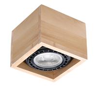 SL.0915 Deckenleuchte quatro 1 Holz l: 14, b: 14, h: 10, Fassung GU10, dimmbar - Sollux