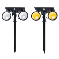 Solar priklamp Vision met twee spots en 5 lichtstanden - Set van 2