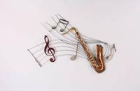 Sam. B.V. Wanddecoratie notenbalk met saxofoon