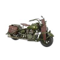 Deco Import Miniatuurmodel tinnen leger motorfiets