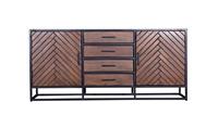 Giga Meubel Dressoir Isa Bruin Visgraat Klein Mangohout - 