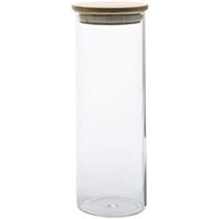ZELLER PRESENT Vorratsglas mit Bambusdeckel 1400 ml 23cm Ã10,5cm klar