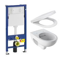 Geberit UP100 toiletset met  Renova Rimfree toilet en softclose zitting