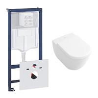 Grohe Rapid toiletset met Villeroy en Boch Subway 2.0 Direct Flush wandcloset en zitting