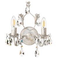 Euluna Kristal-wandlamp Teresa, ivoor 2-lamps