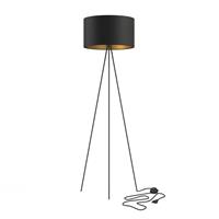 Euluna Vloerlamp Cadilac I, Ã 45 cm, zwart/goud