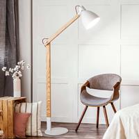 Fabas Luce Vloerlamp Sveva van hout, wit/essen