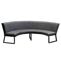 HomingXL Eetkamerbank Rondo | Geschikt voor tafel 150 cm | lederlook Missouri antraciet 09