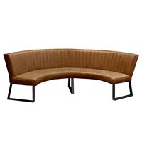 HomingXL Eetkamerbank Rondo | Geschikt voor tafel 150 cm | lederlook Missouri cognac 03