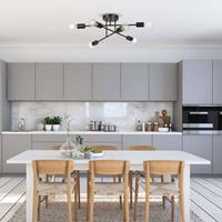 Euluna Plafondlamp Veken, zwart, 6-lamps