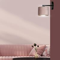 Euluna Wandlamp Jari stoffen kap, rosÃ©-goud