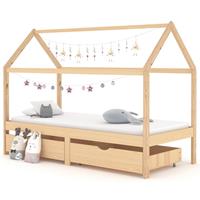 Kinderbedframe Met Lades Massief Grenenhout 90x200 Cm