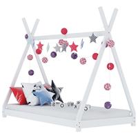 Kinderbedframe Massief Grenenhout Wit 80x160 Cm