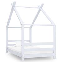 Kinderbedframe Massief Grenenhout Wit 80x160 Cm