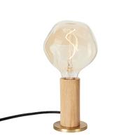 Tala tafellamp Knuckle, lamp van helder glas, eiken