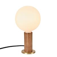 Tala tafellamp Knuckle, lamp van opaalglas, walnoot