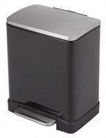 Pedaalemmer E-Cube 12 Liter RVS Zwart