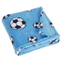 Playshoes fleece babydeken voetbal blauw