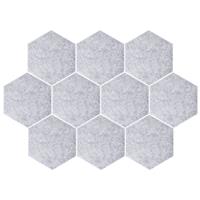 Vilten Memobord Hexagon Set Van 10 - Grijs
