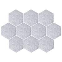 QUVIO Vilten Memobord Hexagon Set Van 10 - Grijs